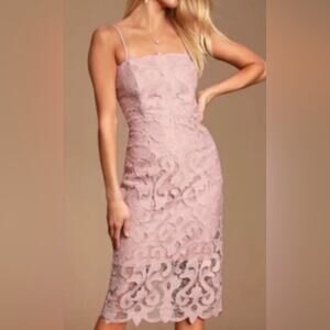 Bardot Lina Lace Sheath Dress Pink Rose Size 6
